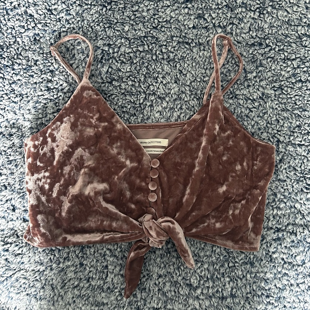Pink velvet tank top